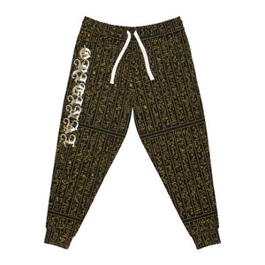 Black and Gold Patterned Joggers